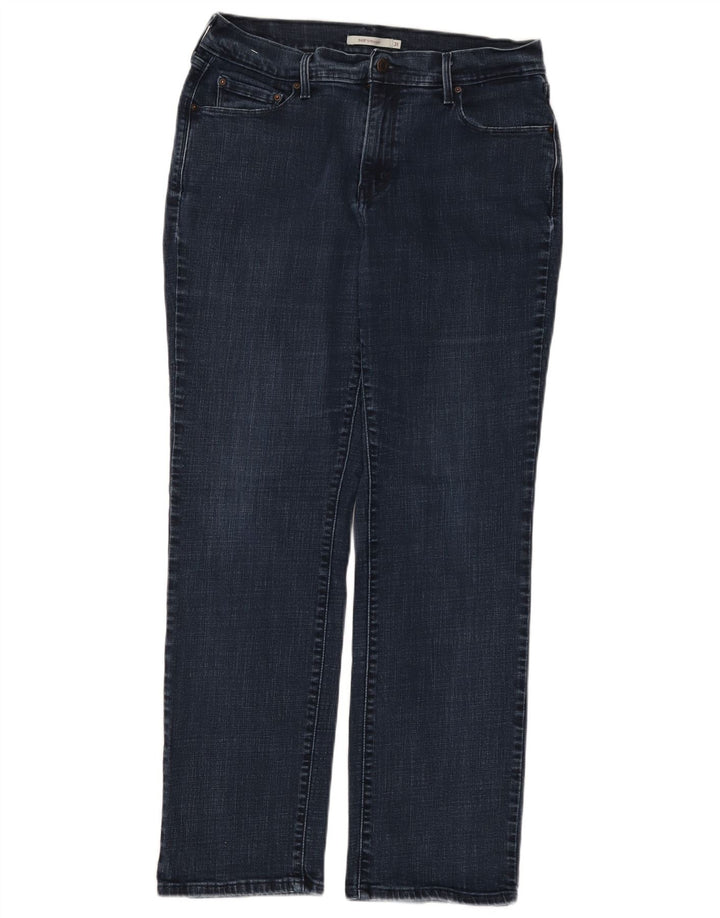 Levi's Damen 505 Straight Jeans W31 L32 Marineblaue Baumwolle