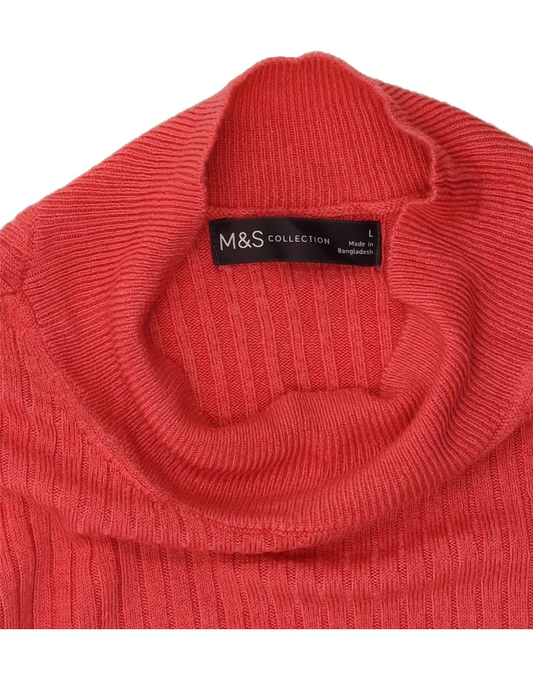 MARKS & SPENCER Womens Turtle Neck Jumper Sweater UK 16 Large Pink Acrylic Vintage Marks & Spencer and Second-Hand Marks & Spencer from Messina Hembry 