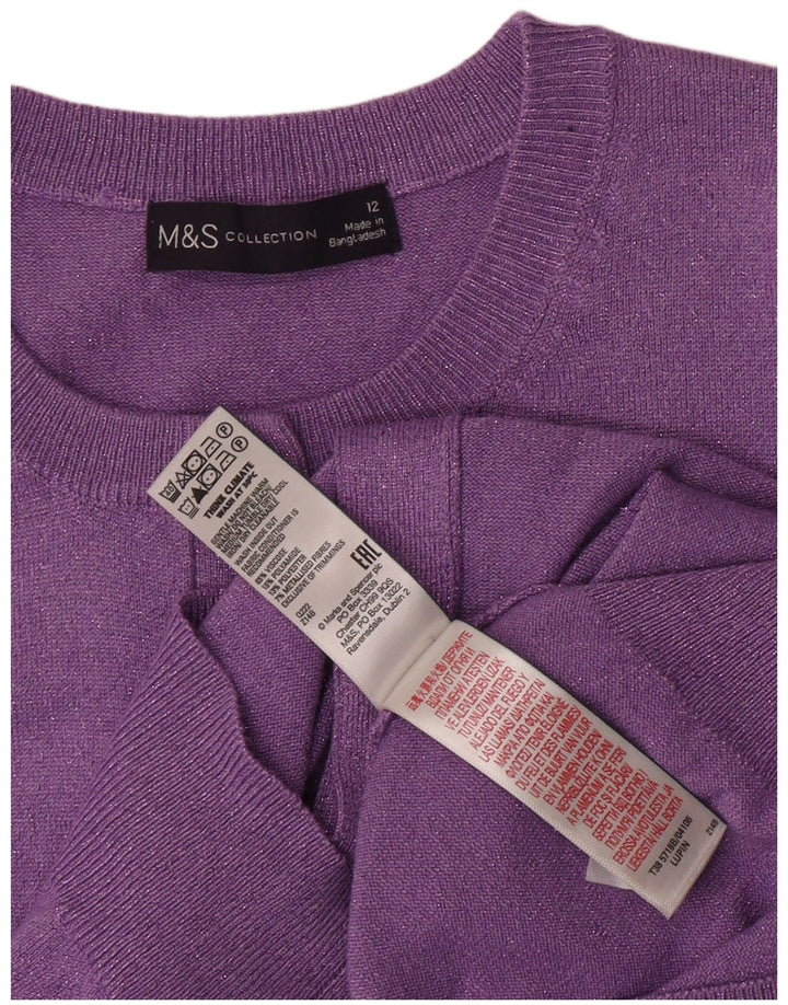 Marks & Spencer Damen-Cardigan-Pullover UK 12 Mittellila Viskose