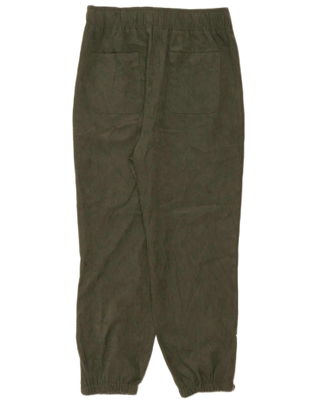 Zara Damen-Jogginghose mit kurzem Schnitt, Größe M, W28, L25, Khaki, Polyester