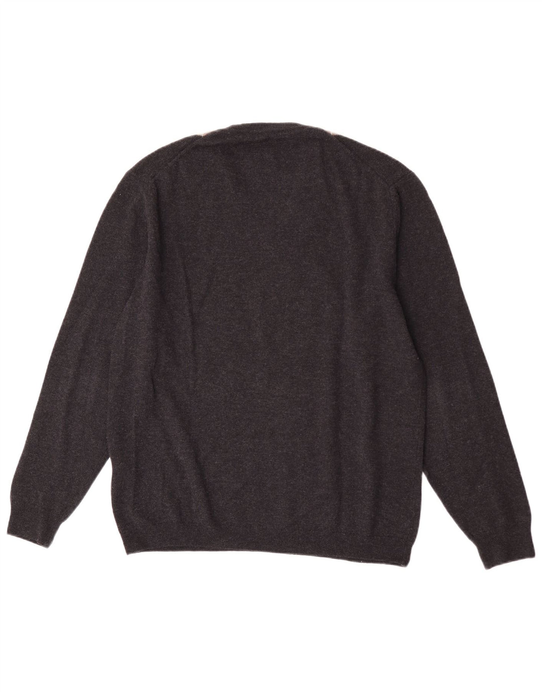 Burlington Herren Pullover mit V-Ausschnitt IT 52 Large Grau Argyle/Diamant