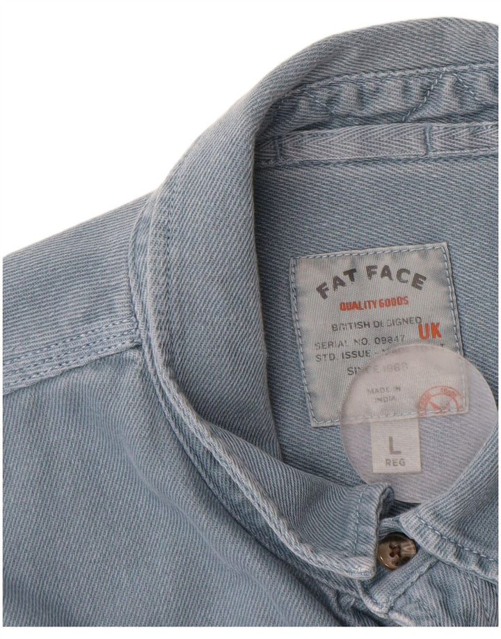Fat Face Herren-Jeanshemd, groß, aus blauer Baumwolle