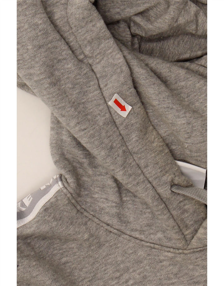 NIKE Mens Graphic Hoodie Jumper Medium Grey Cotton