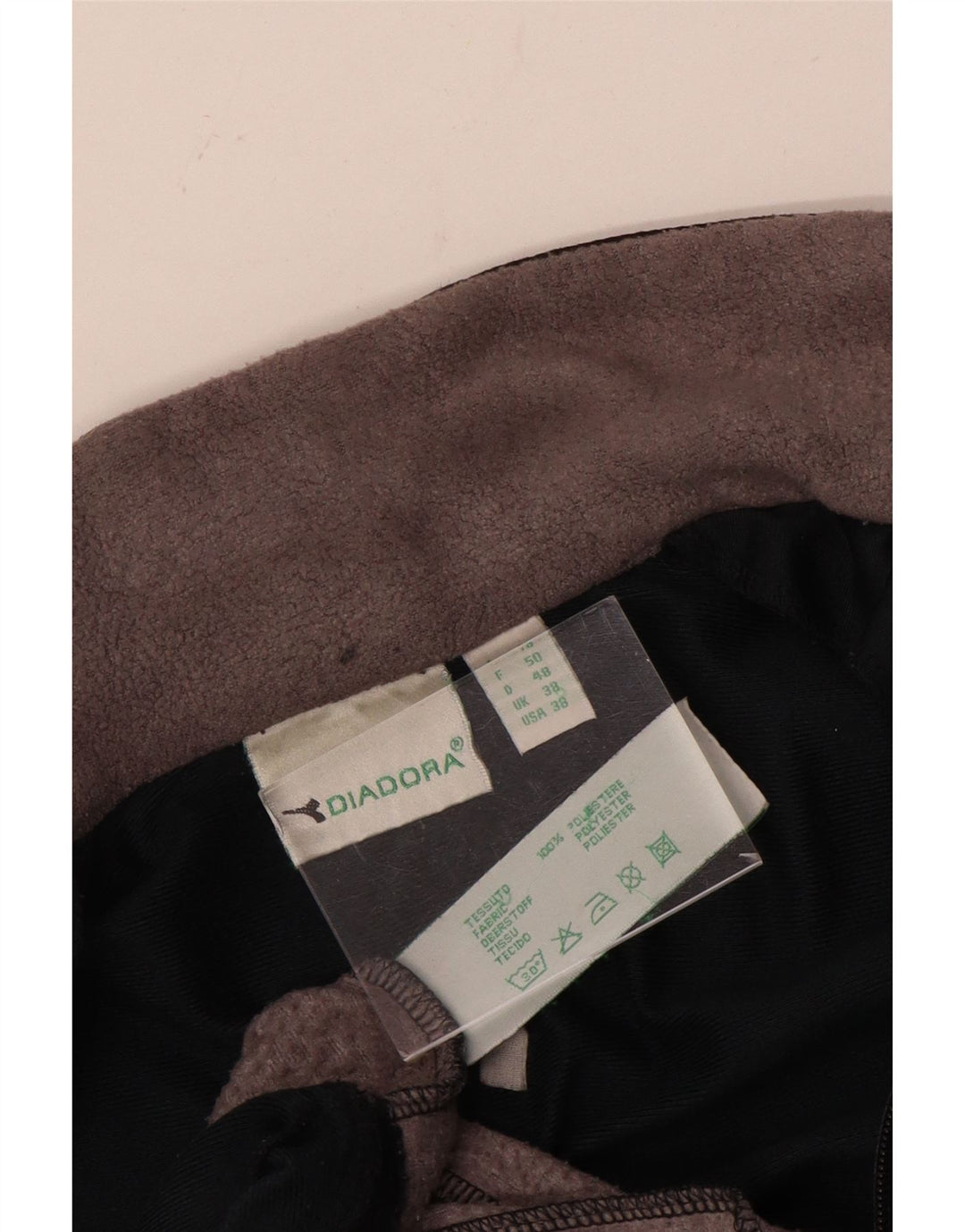 Diadora Herren-Trainingsanzugoberteil, UK-Größe 38, mittelgraues Colourblock-Polyester