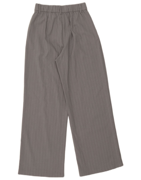 Hollister Damen-Chinohose mit hoher Taille und weitem Bein, XS W25 L28, grau gestreift
