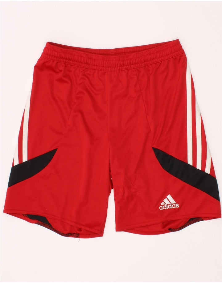 Adidas Climalite Sportshorts für Jungen, 9–10 Jahre, Mittelrot, Farbblock