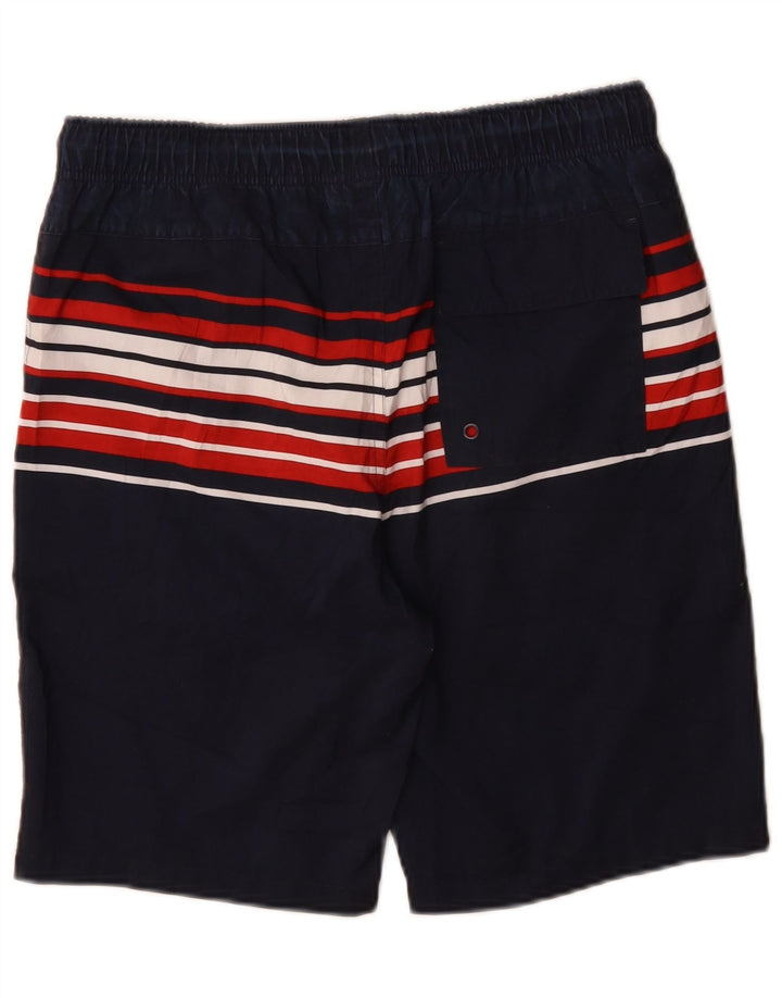 Marks & Spencer Herren-Badeshorts, mittelgroß, marineblau, gestreift, Polyester
