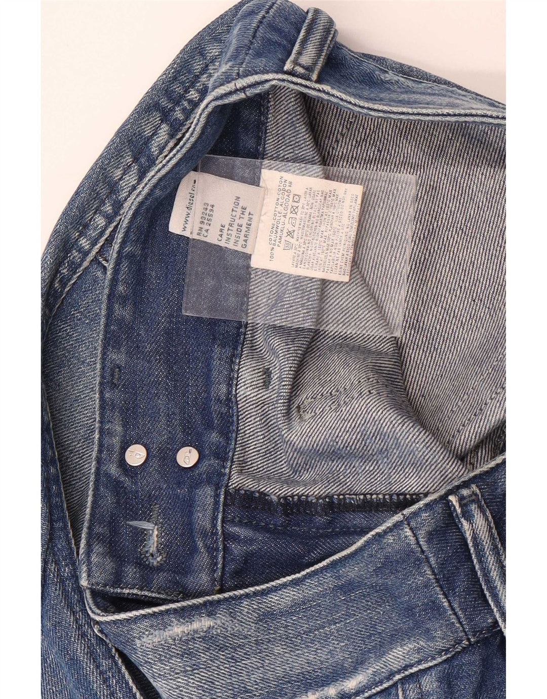Diesel Damen Distressed Cropped Jeans W26 L25 Blaue Baumwolle