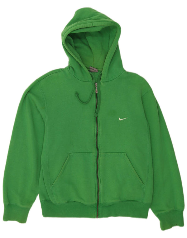 Nike Herren Zip Hoodie Pullover UK 39/41 Mittelgrüne Baumwolle