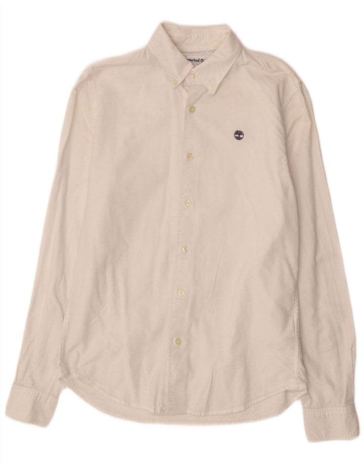 Timberland Slim-Fit-Hemd für Herren, Größe S, weiße Baumwolle