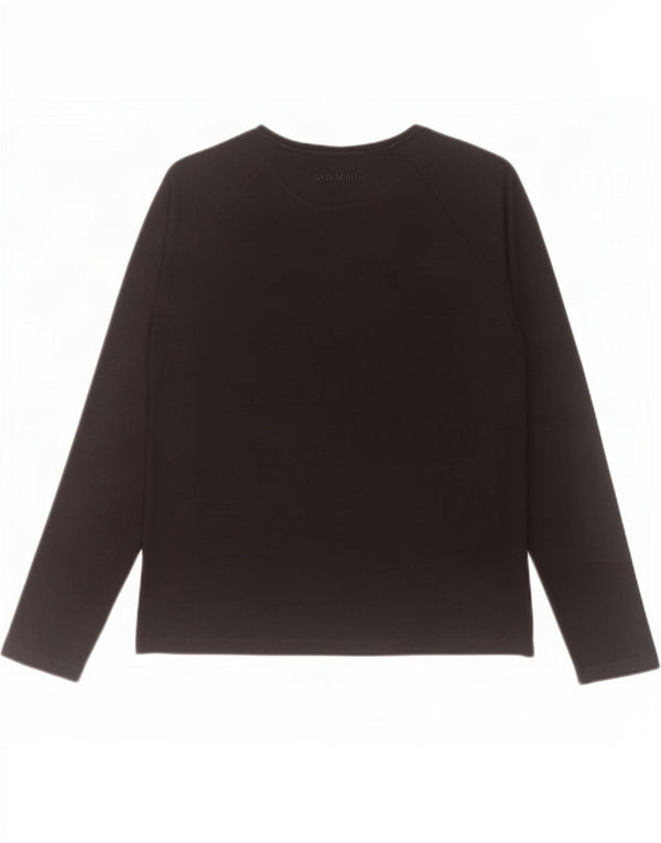 Mammut Womens Graphic Top Langarm UK 16 Large Schwarz Baumwolle