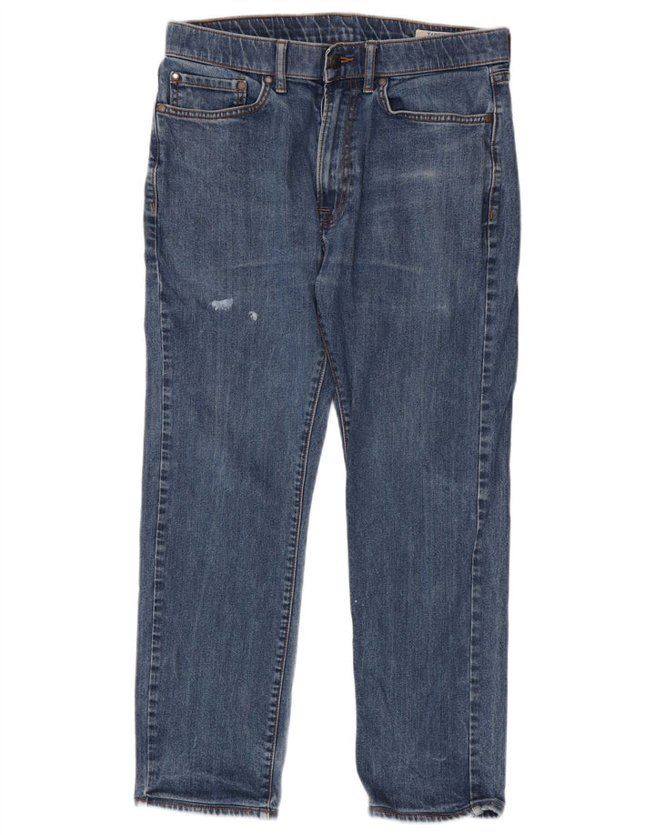 Marks & Spencer Herren Tapered Jeans W32 L29 Blaue Baumwolle