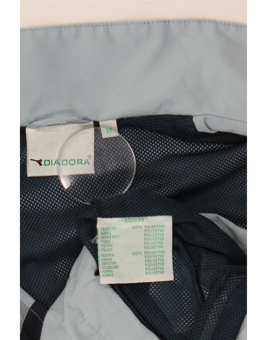Diadora Herren-Trainingsanzugoberteil, mittelblaues Colourblock-Polyester