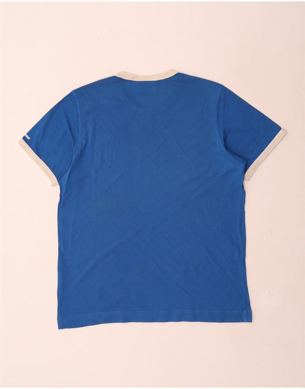 Lotto Herren Italia Graphic T-Shirt Top mittelblaue Baumwolle
