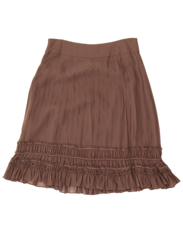 Fenn Wright Manson Damen Rüschenrock UK 12 Medium W32 Braune Seide