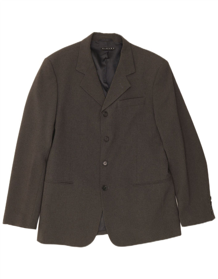 Sisley Herren-Blazerjacke mit 4 Knöpfen, IT 50, großes graues Polyester