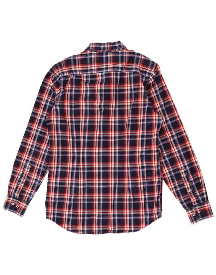 Tommy Hilfiger Herren-Slim-Fit-Hemd, groß, marineblau, kariert, Baumwolle