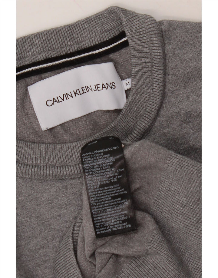 CALVIN KLEIN JEANS Mens Crew Neck Jumper Sweater Medium Grey Cotton Vintage Calvin Klein Jeans and Second-Hand Calvin Klein Jeans from Messina Hembry 