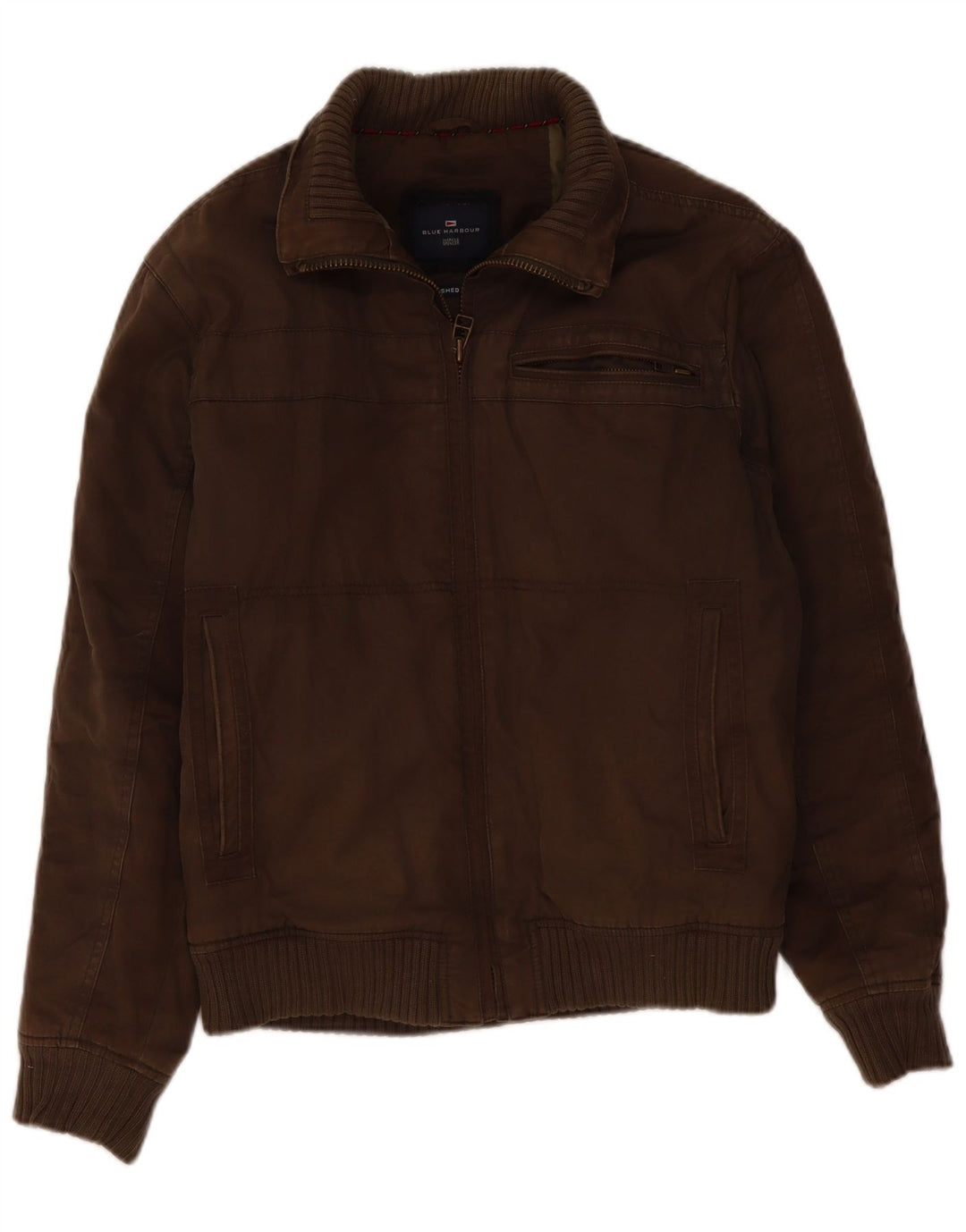 Marks & Spencer Herren Bomberjacke UK 36 Small Khaki Baumwolle