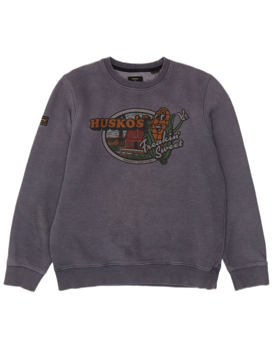 SUPERDRY Herren-Sweatshirt mit Grafik, groß, marineblau, Baumwolle