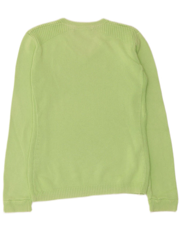 Tommy Hilfiger Womens V-Neck Jumper Sweater UK 10 Small Green