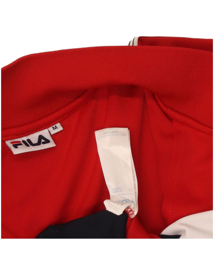 FILA Damen-Trainingsanzugoberteil mit Grafik, UK 14, Mittelrot, Farbblock