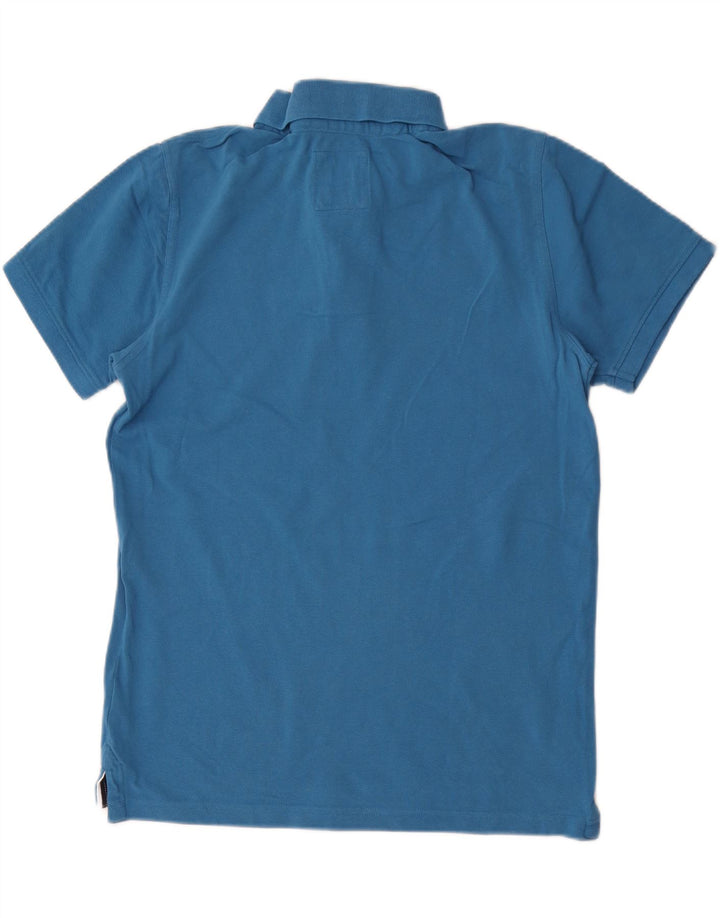 Crew Clothing Herren-Poloshirt aus mittelblauer Baumwolle