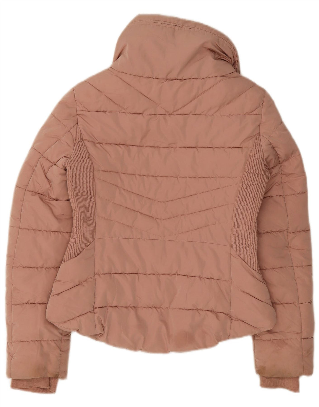 Zara Damen Wattierte Jacke UK 12 Mittelrosa Polyester