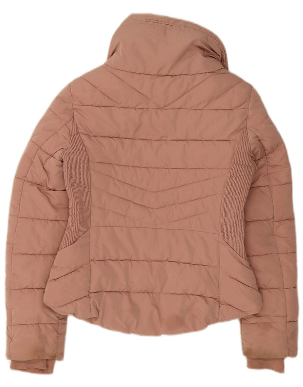 Zara Damen Wattierte Jacke UK 12 Mittelrosa Polyester