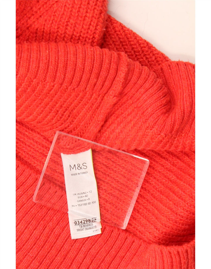 Marks & Spencer Damen-Pullover mit entspannter Passform und Reißverschluss am Hals, Gr. 12, Mittelrot