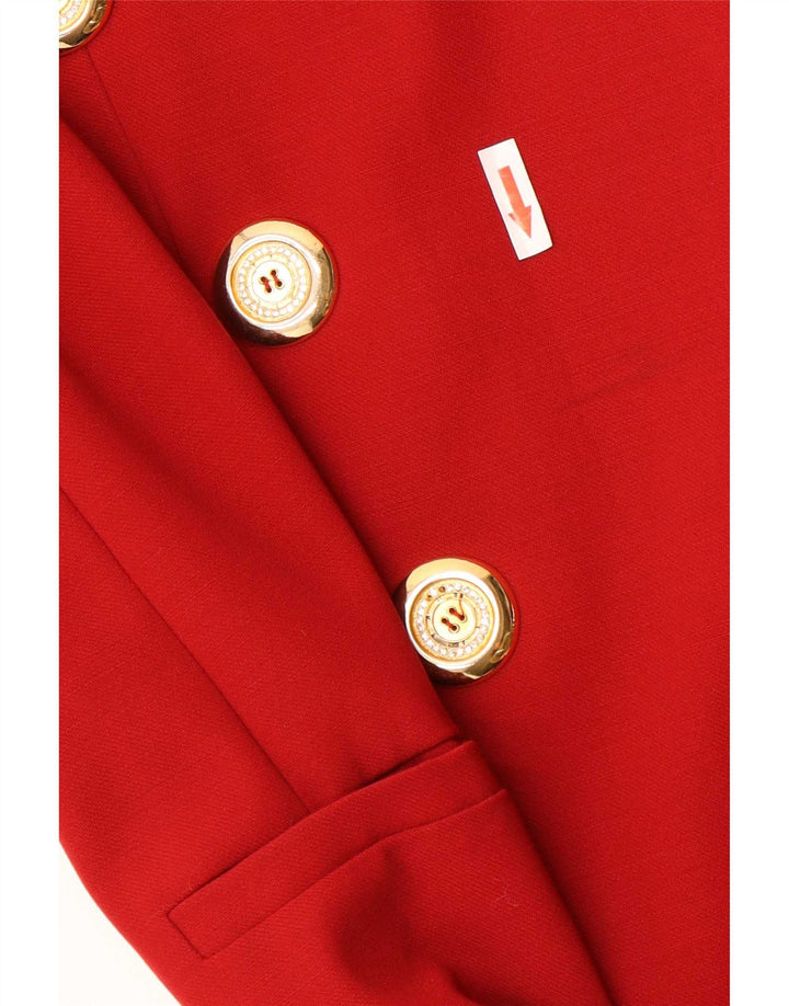 Gai Mattiolo Damen 1-Knopf-Blazerjacke IT 48 XL Rote Wolle