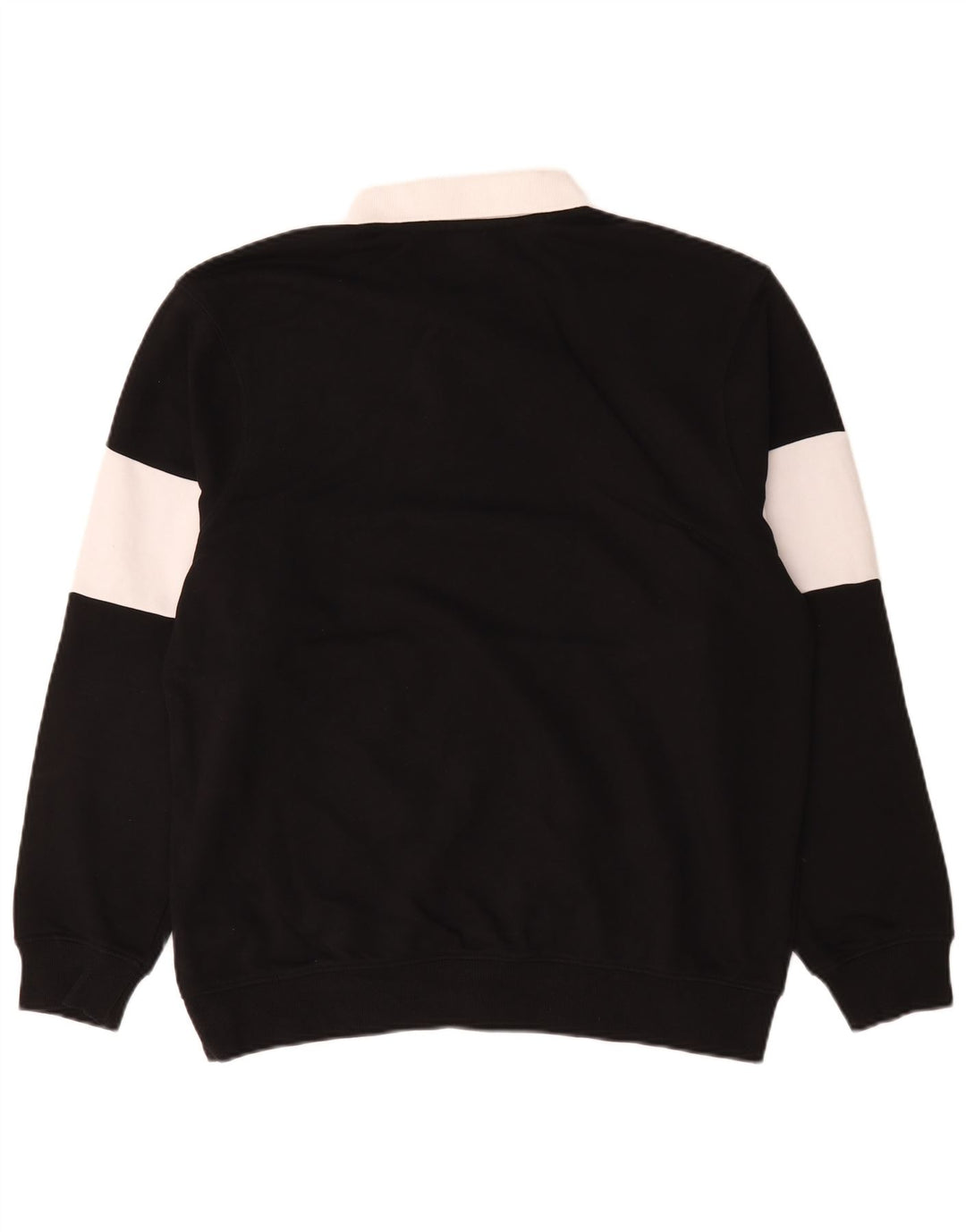 Ellesse Herren-Sweatshirt mit Polokragen, Mittelschwarz, Baumwolle mit Blockfarben