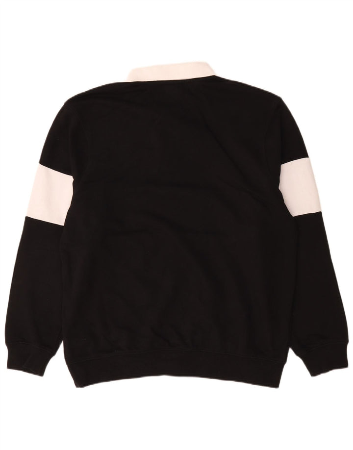 Ellesse Herren-Sweatshirt mit Polokragen, Mittelschwarz, Baumwolle mit Blockfarben