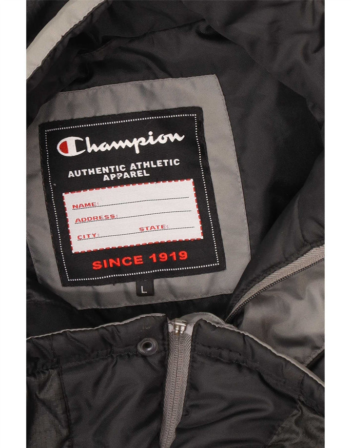 Champion wattierte Herrenjacke mit Kapuze, UK 40, Größe L, Grau