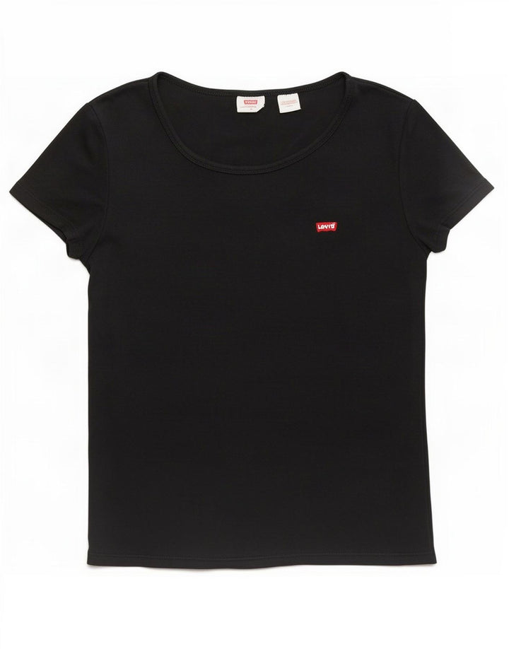 Levi's Damen T-Shirt Top UK 14 Medium Schwarz