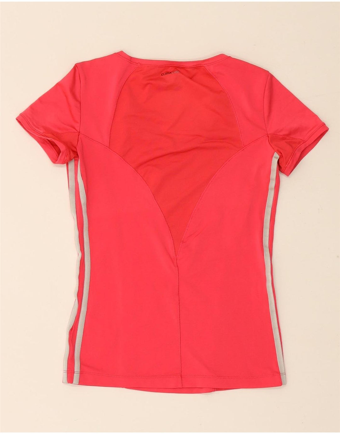 Adidas Damen Climacool T-Shirt Top UK 8 Small Rot Polyester