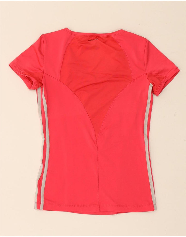 Adidas Damen Climacool T-Shirt Top UK 8 Small Rot Polyester