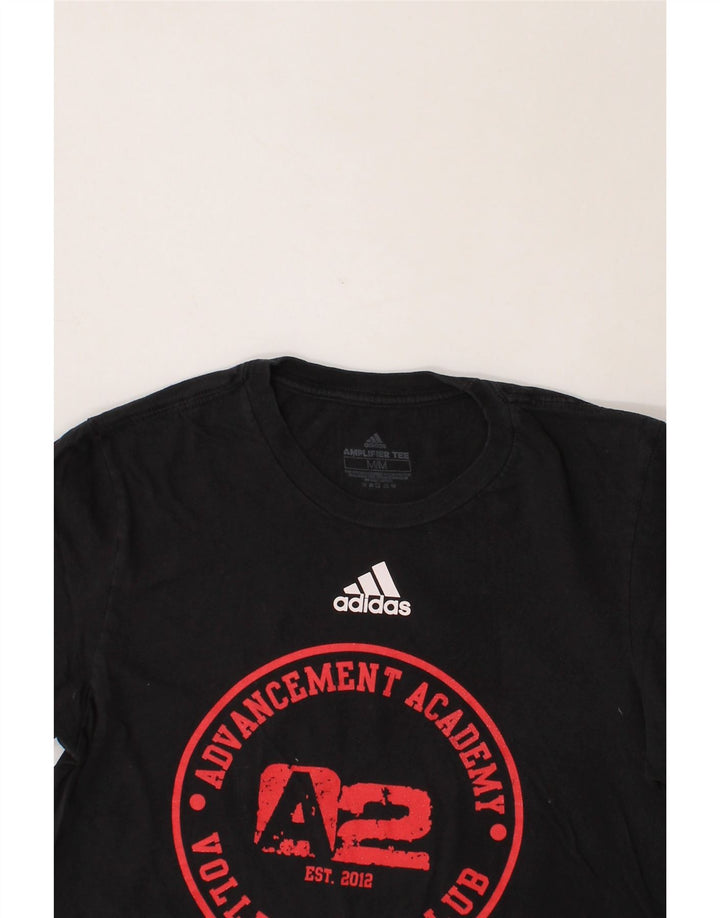 ADIDAS Mens Graphic T-Shirt Top Medium Black Vintage Adidas and Second-Hand Adidas from Messina Hembry 