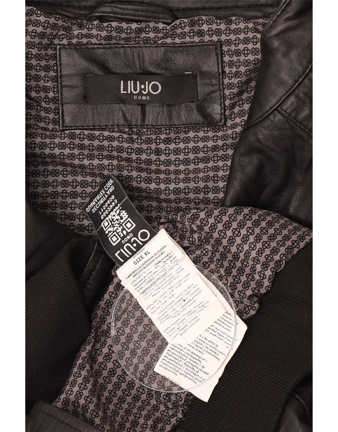 Liu Jo Herren Lederjacke UK 42 XL Schwarz