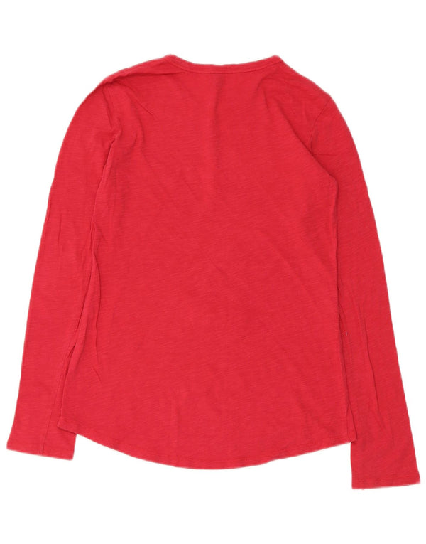 Benetton Mädchen-Top mit Grafik, langärmlig, 10–11 Jahre, XL, Rosa, Baumwolle