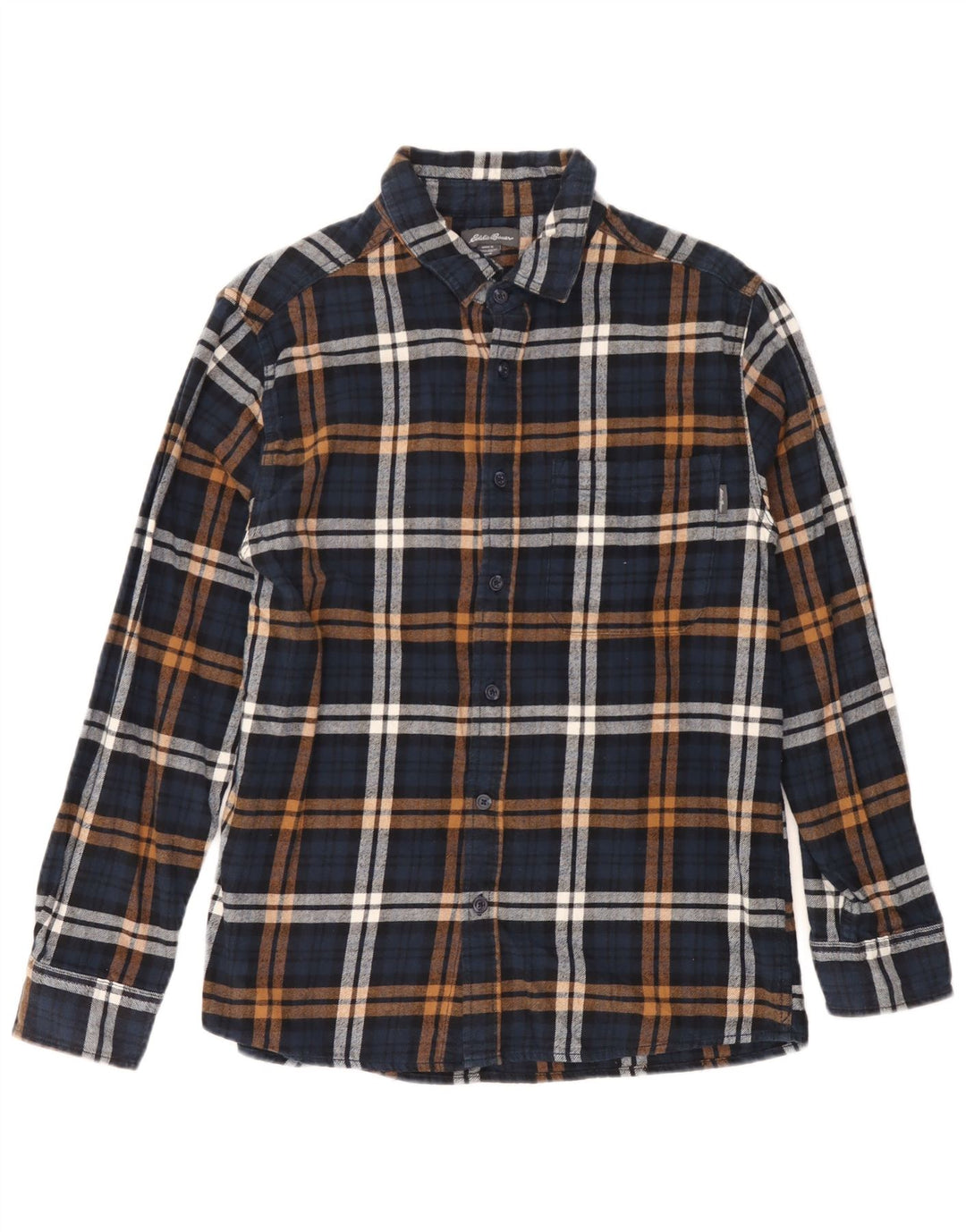 Eddie Bauer Herren-Flanellhemd, mittelgroß, marineblau, kariert, Baumwolle