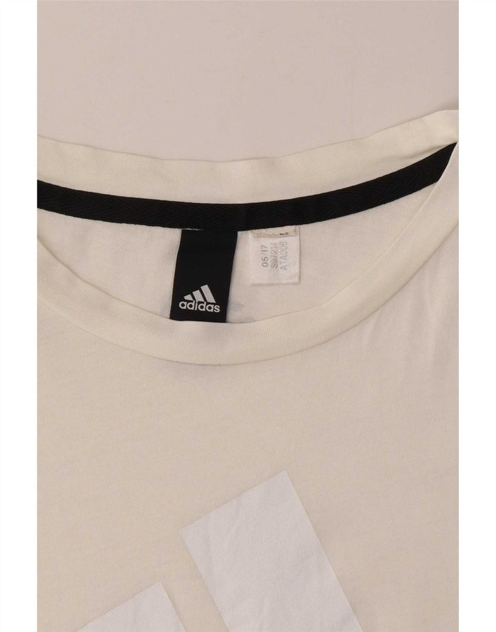 Adidas Damen Graphic T-Shirt Top UK 10 Small Weiß