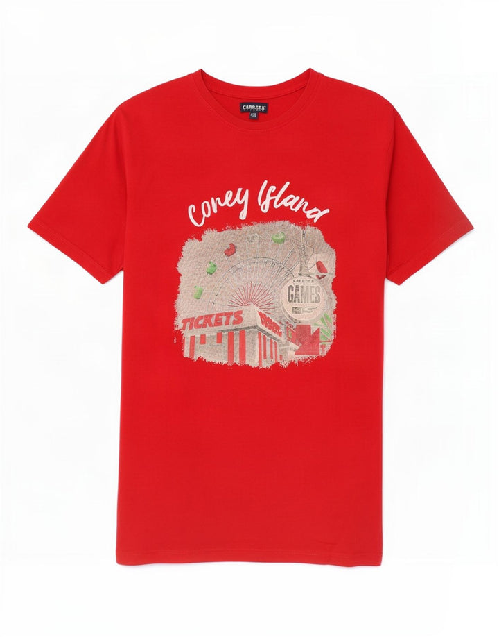 Carrera Herren-T-Shirt mit Grafik, 2XL, rote Baumwolle