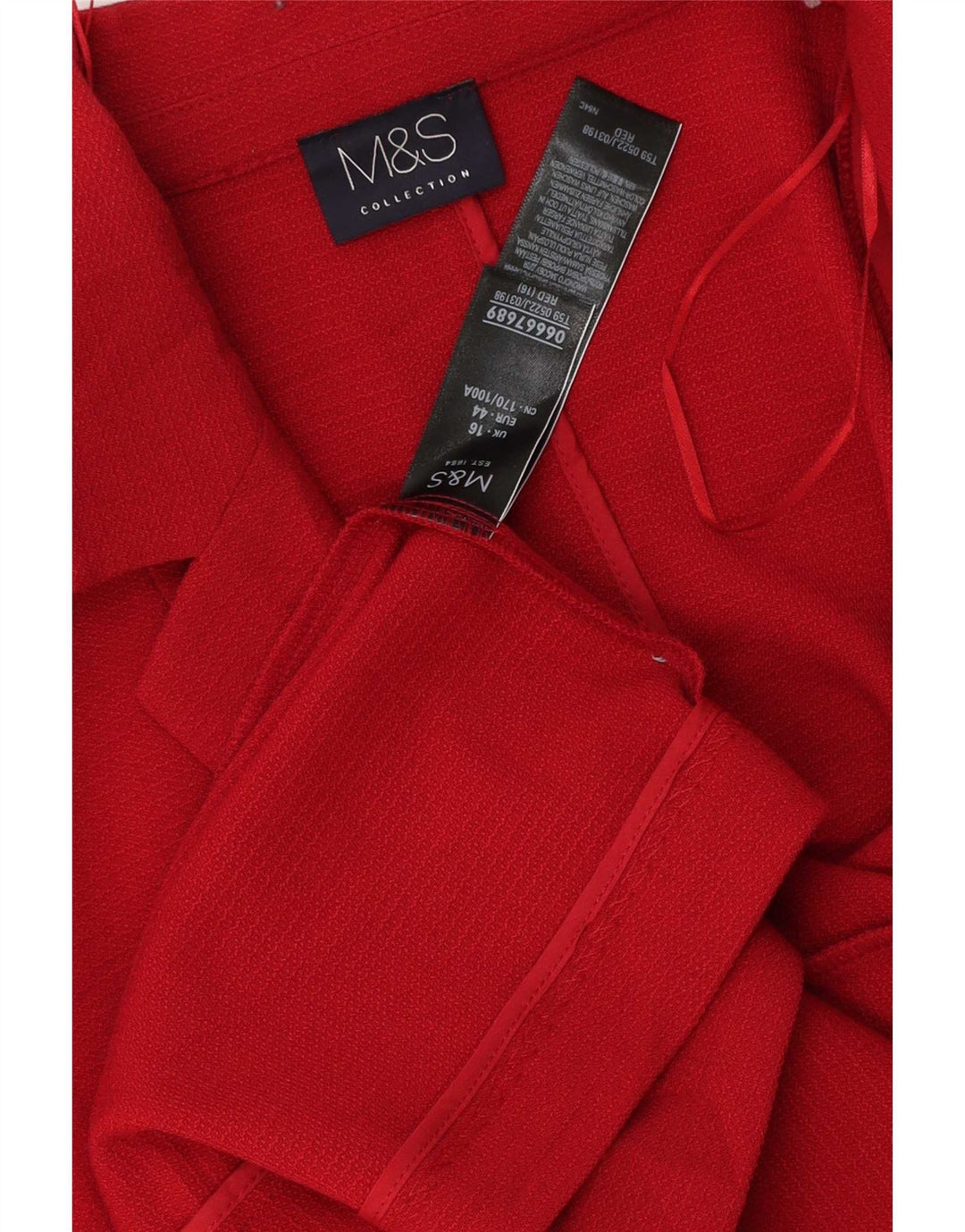 Marks & Spencer Offene Damen-Blazerjacke, UK 16, Größe L, Rot, Polyester