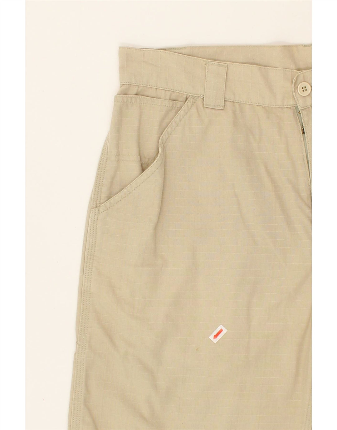 VINTAGE Mens Cargo Shorts Medium W30  Beige Check Cotton Vintage Vintage and Second-Hand Vintage from Messina Hembry 