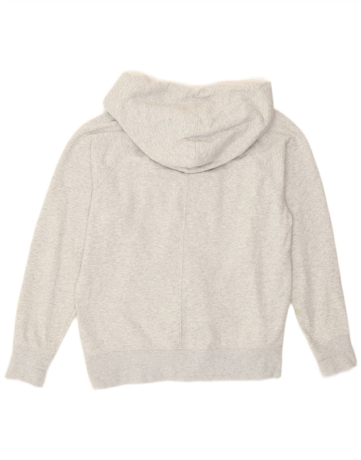 Gap Damen-Kapuzenpullover mit grafischem Reißverschluss, groß, aus grauer Baumwolle