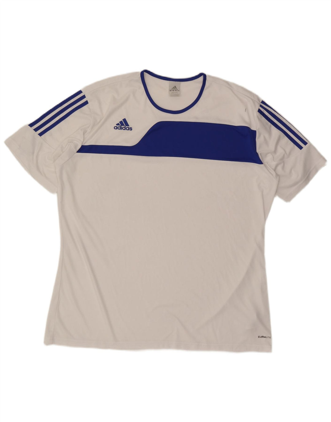 Adidas Herren Climalite T-Shirt Top 2XL Weiß Colourblock Polyester