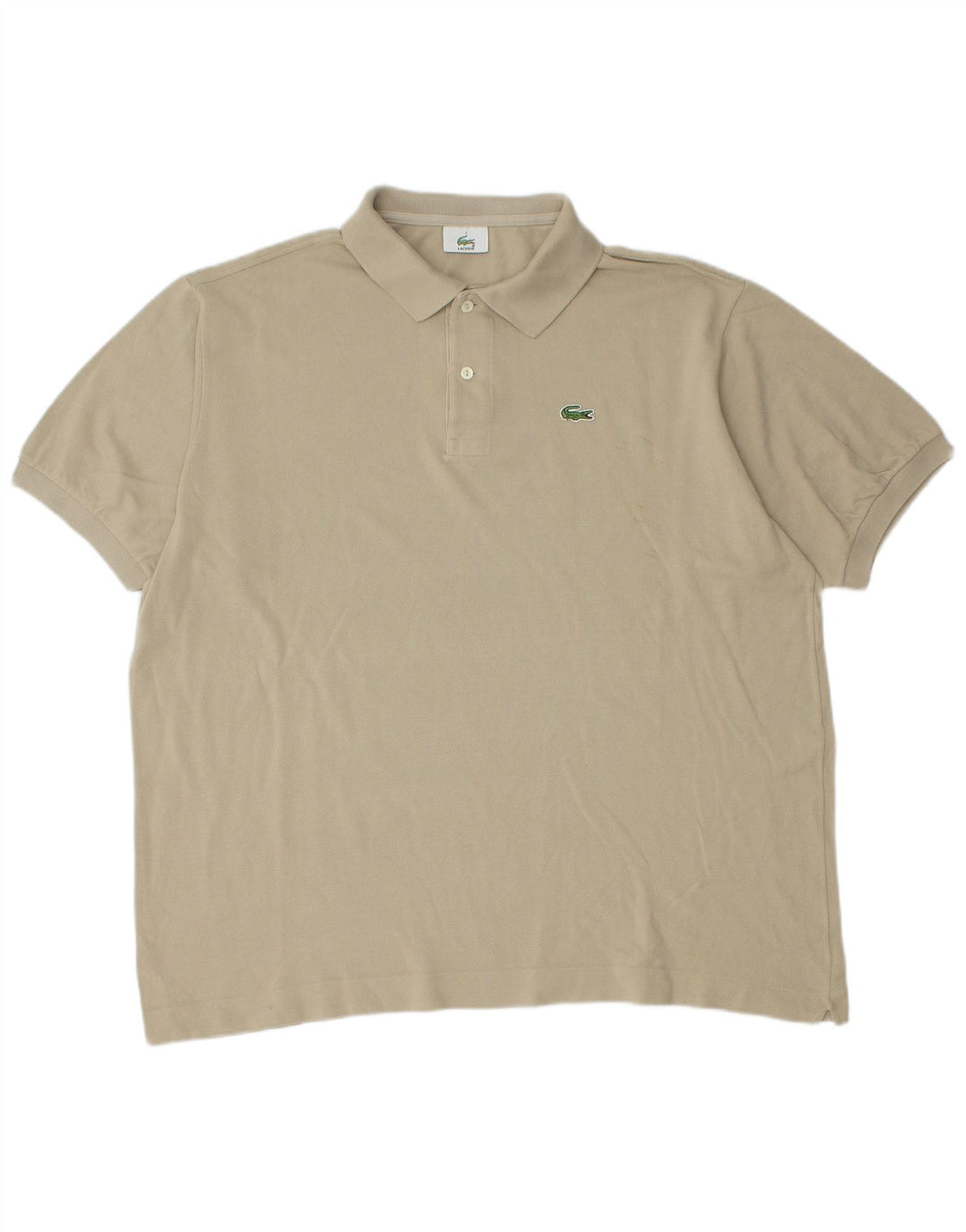 Lacoste Herren Poloshirt Größe 7 2XL Beige Baumwolle