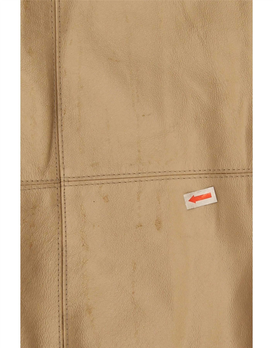 Vintage Damen Ledermantel EU 50 3XL Beige Classic