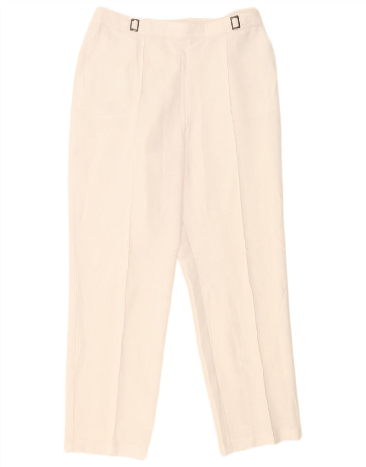 Marks & Spencer Damen Freizeithose UK 14 Large W32 L29 Weiß kariert